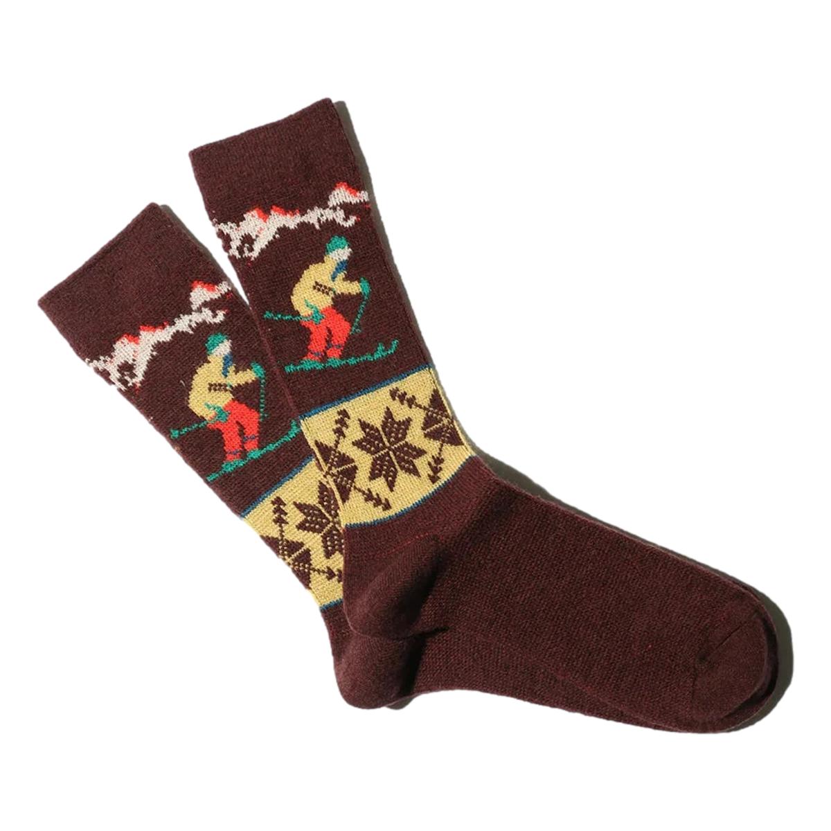 Wool Ski JQ Crew Wine - Socks