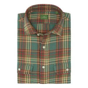 Work Shirt Lovat Tobacco Red Plaid Twill - Shirts