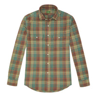 Work Shirt Lovat Tobacco Red Plaid Twill - Shirts