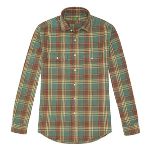 Work Shirt Lovat Tobacco Red Plaid Twill - Shirts