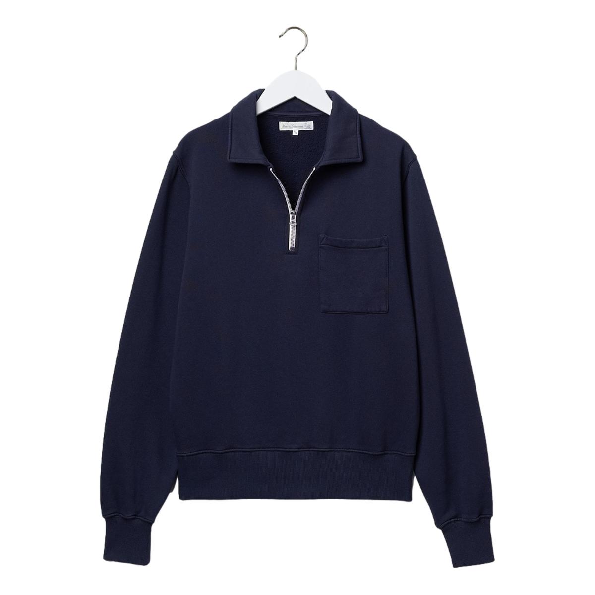 Zip Collar Sweatshirt 11oz. Dark Navy - Sweatshirt